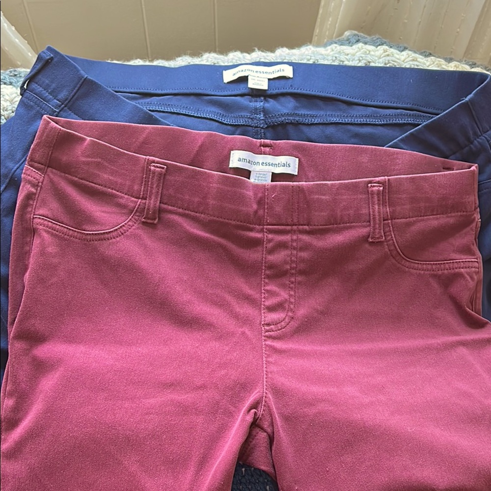 Amazon Essentials Burgundy and Blue Pants